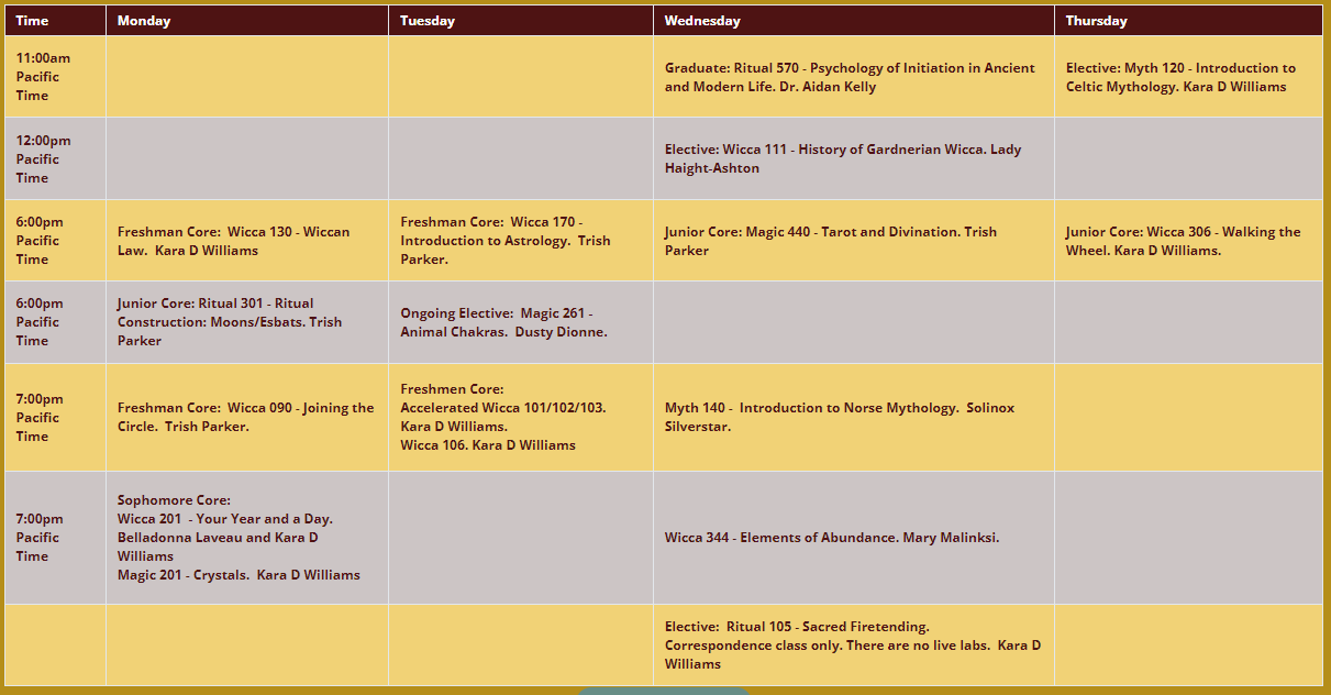 summer term schedule